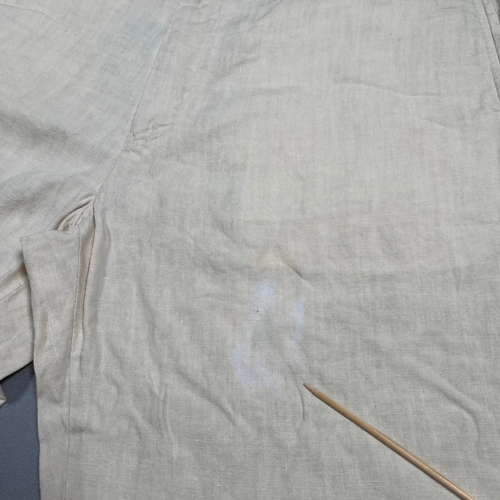 Vintage Polo Ralph Lauren 100% Linen Pants Mens 34x30 Beige Straight Leg FLAW